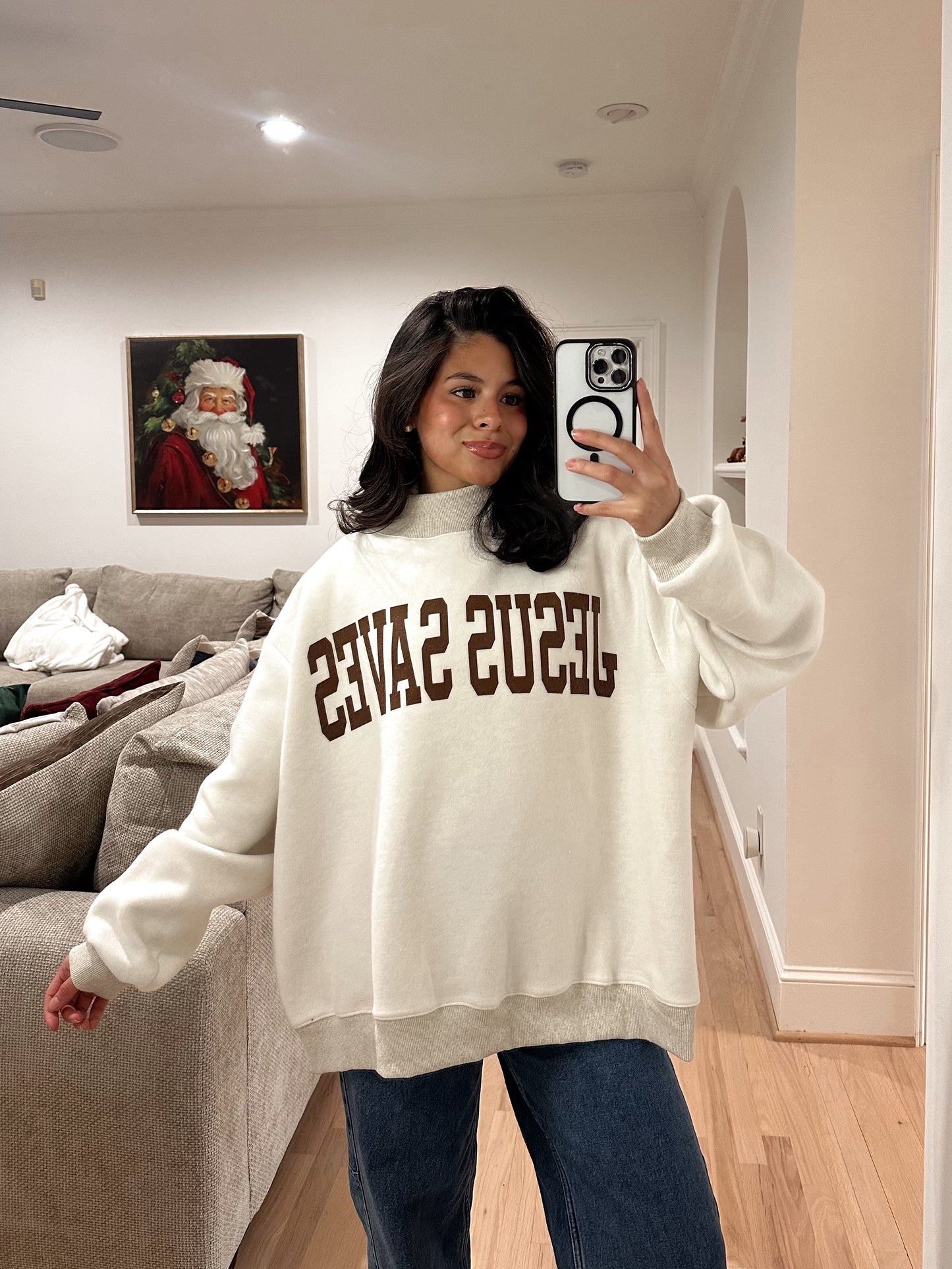 JESUS SAVES Reversible Mockneck