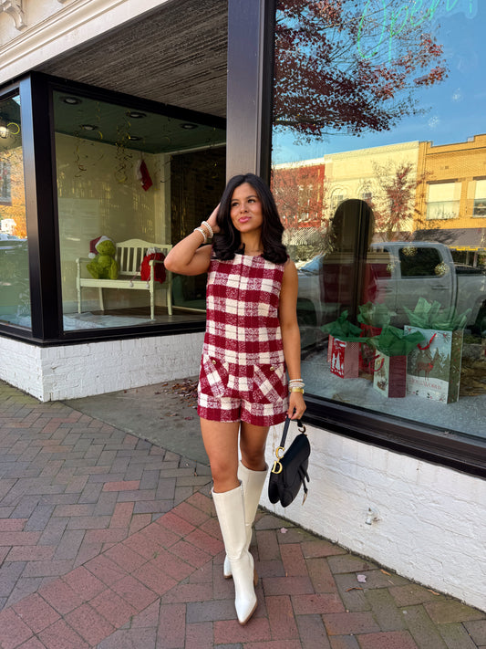 The Noel Tweed Romper