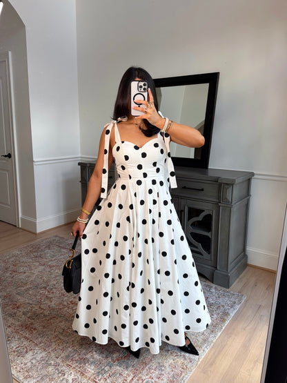 Parisian Polka Dot Midi Dress