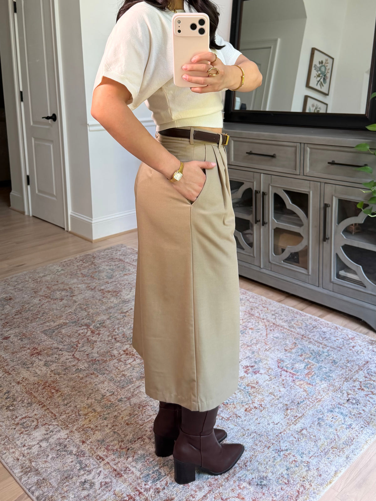 Hadley Khaki Capri Trousers