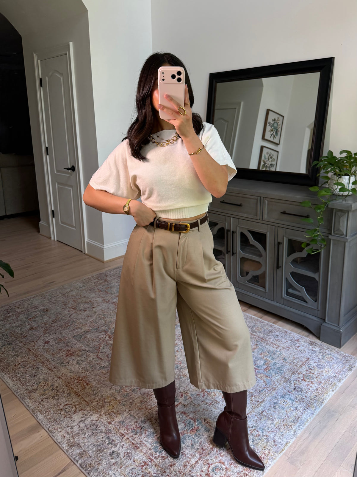 Hadley Khaki Capri Trousers
