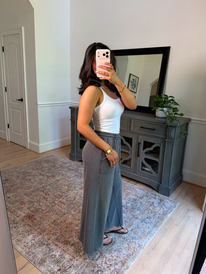 Ash Cropped Wide Leg Pants