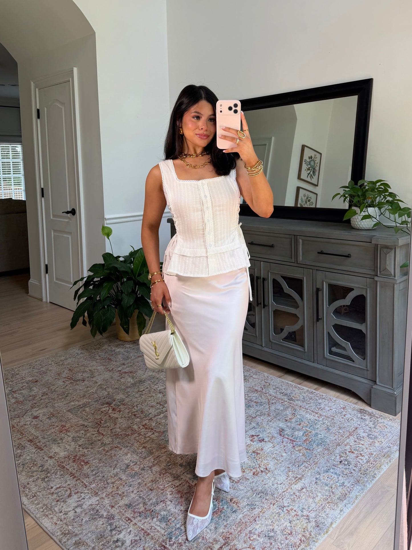 Peony Pink Satin Skirt