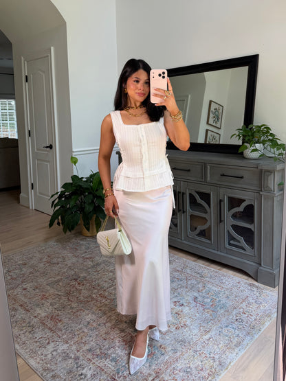 Peony Pink Satin Skirt