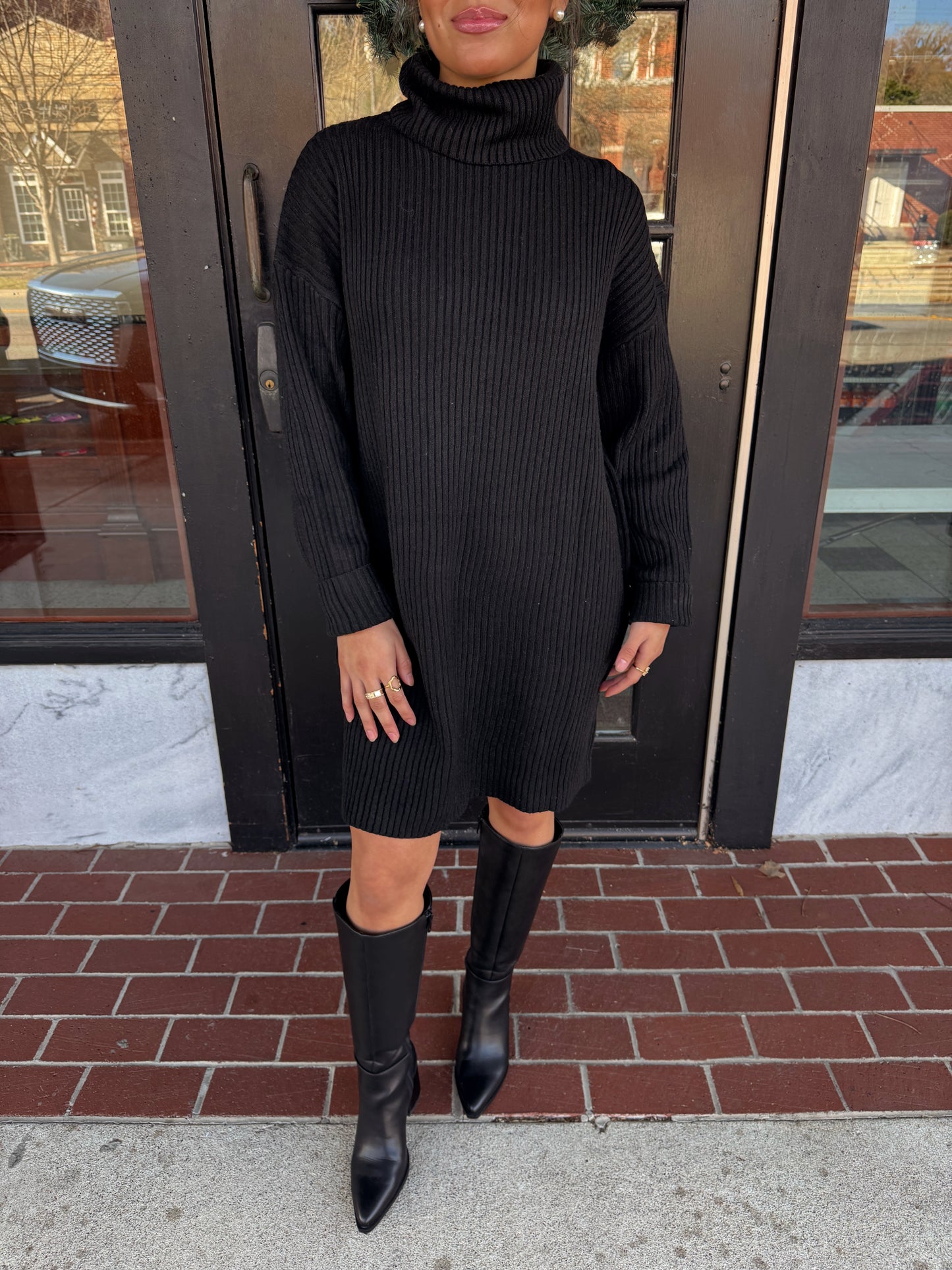 The Fifth Avenue Black Knit Dress