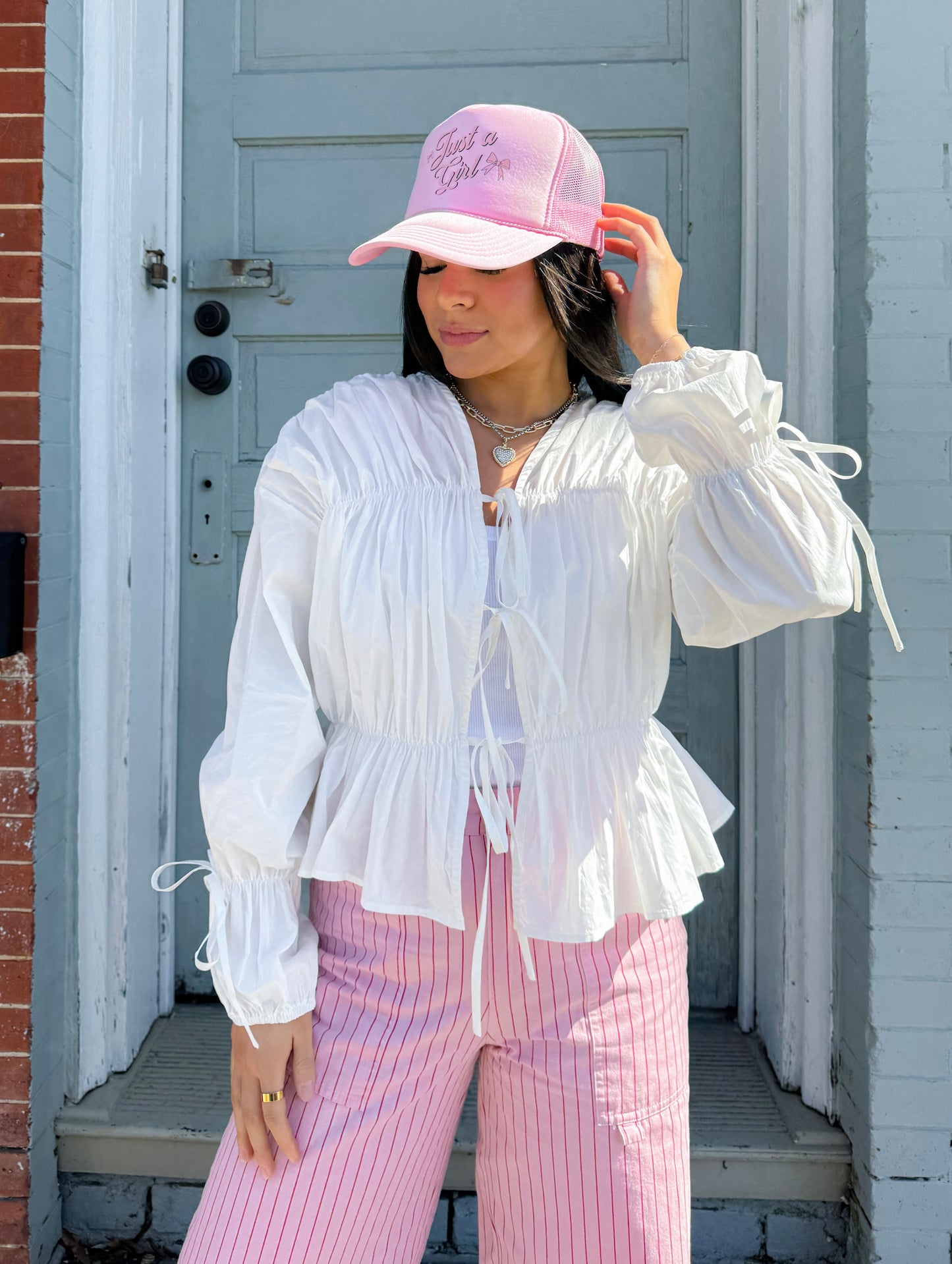 Darling White Ruffle Top