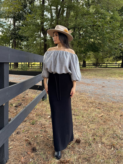 Black & White Plaid Top