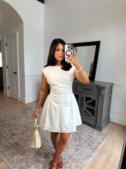 White Magnolia Pleated Dress