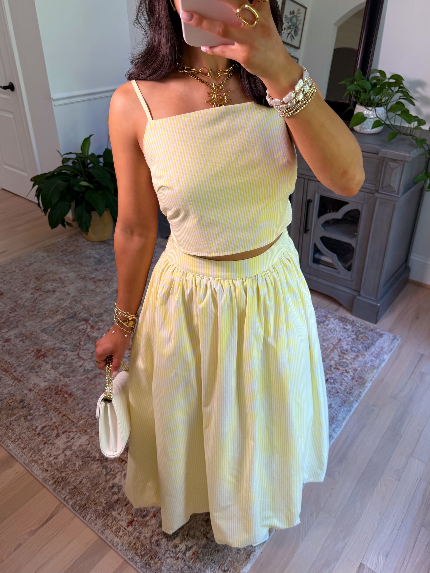 Limoncello Striped Top & Skirt Set