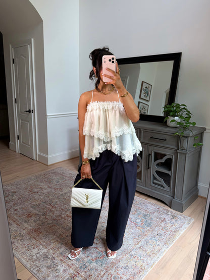 Coconut Lace Ruffle Top