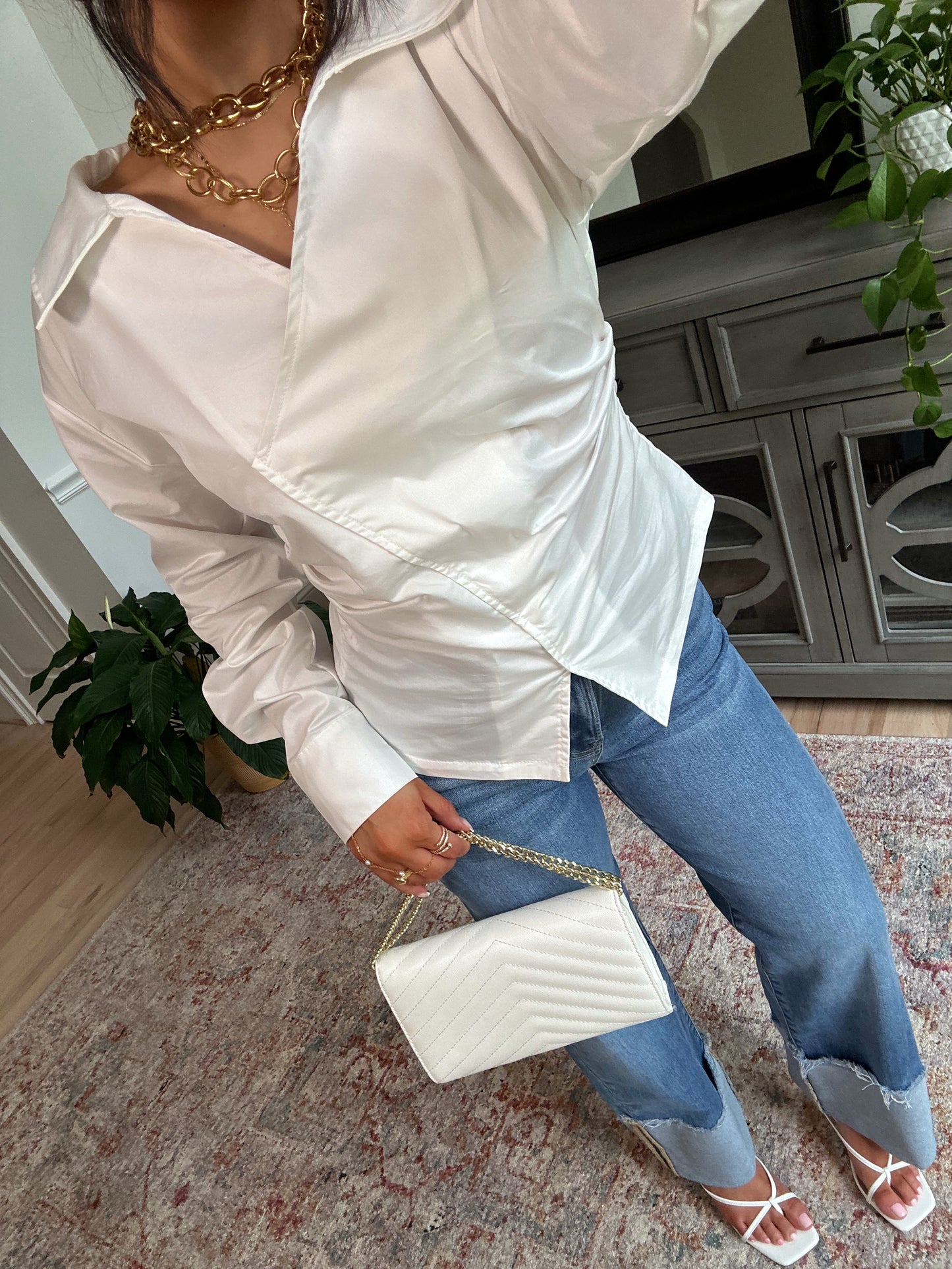 City Girl Structured White Top