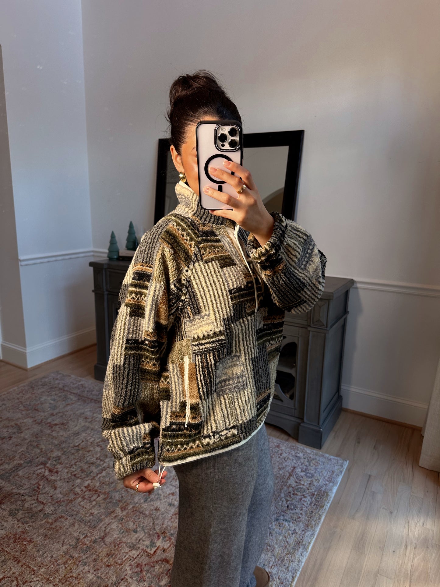 Mountain Lodge Patchwork Sherpa Sweater