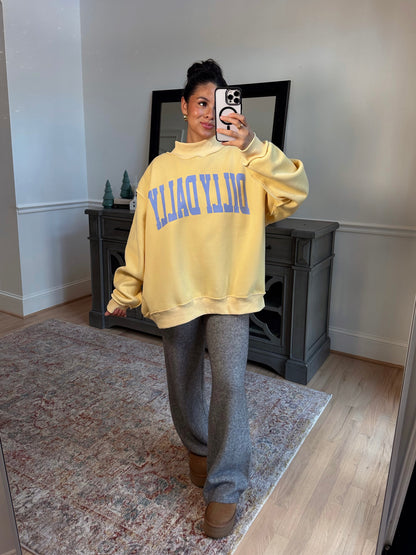 ‘Dilly Dally’ Butter & Blue Mockneck