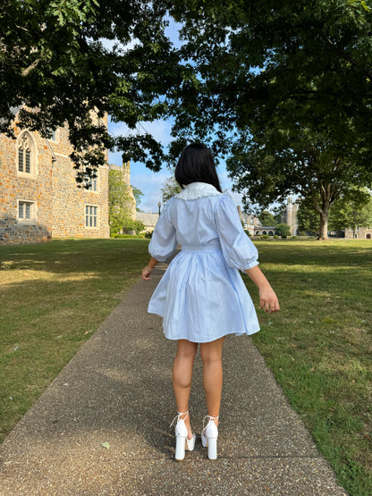 Southern Belle Baby Blue Striped Dress