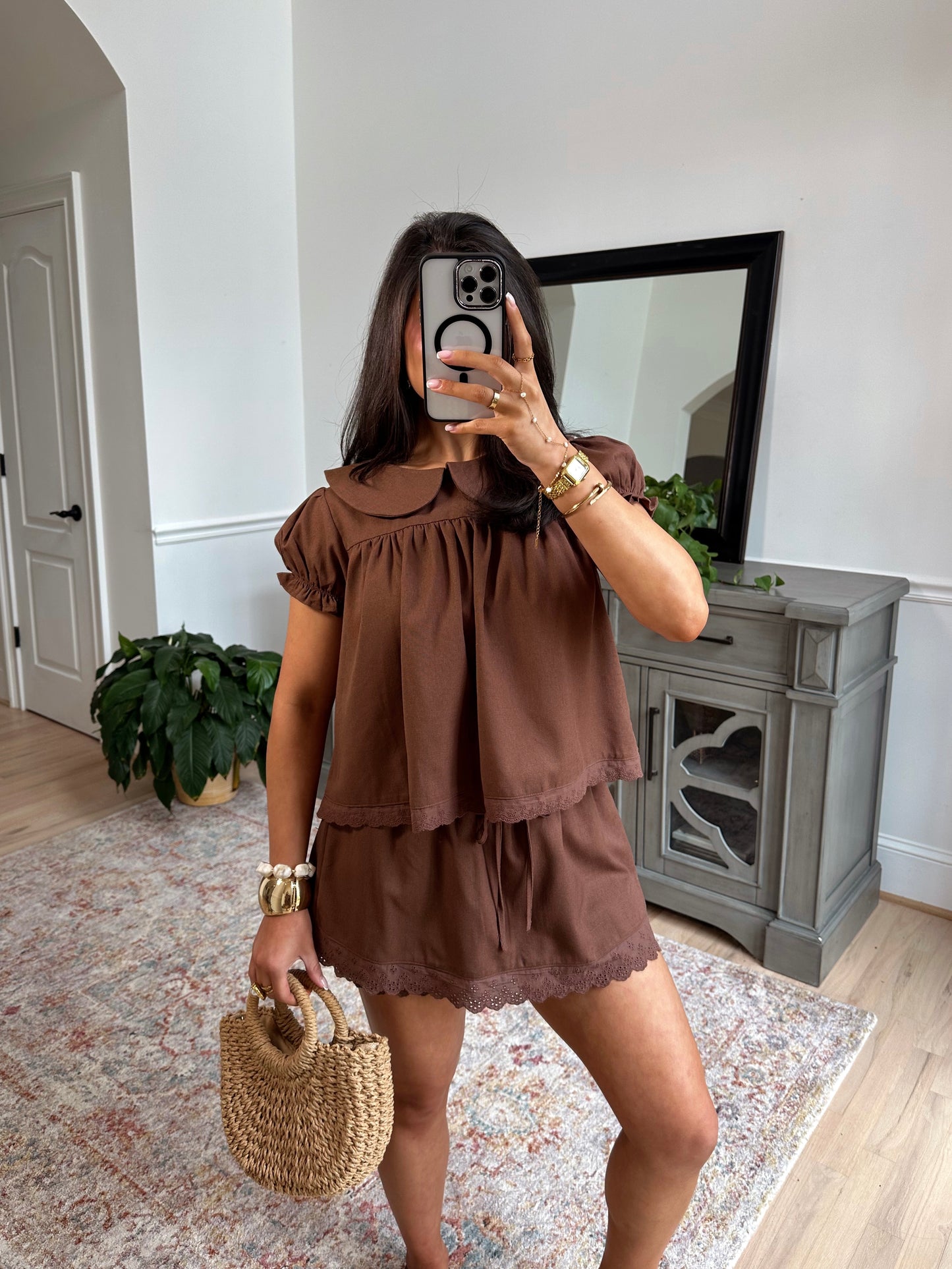 Cocoa Lace Top & Skort Set