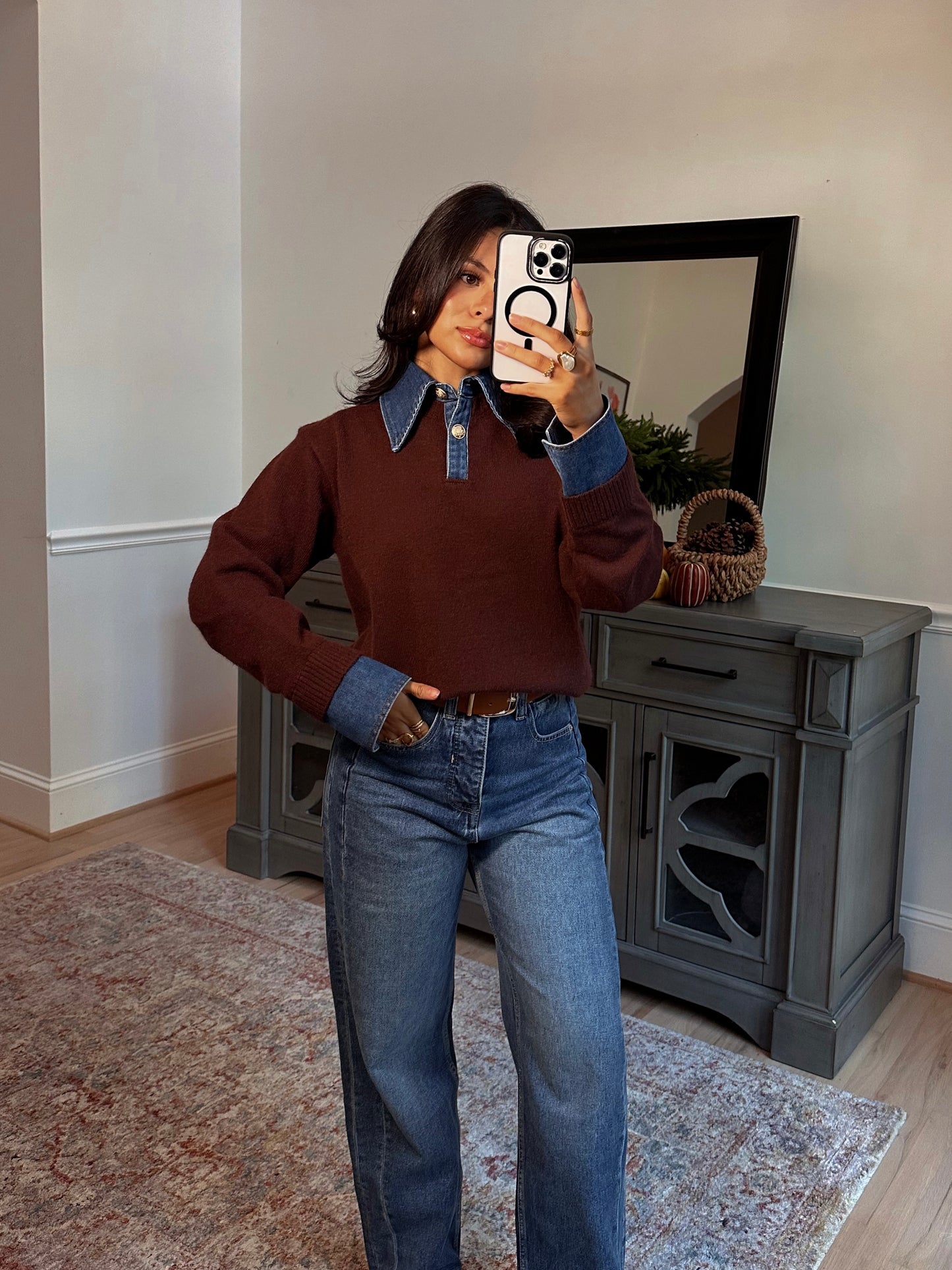Espresso Couture Polo Denim Knit