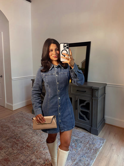 Denim Deluxe Button Dress