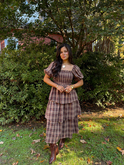 Home for Thanksgiving Plaid Midi Dress