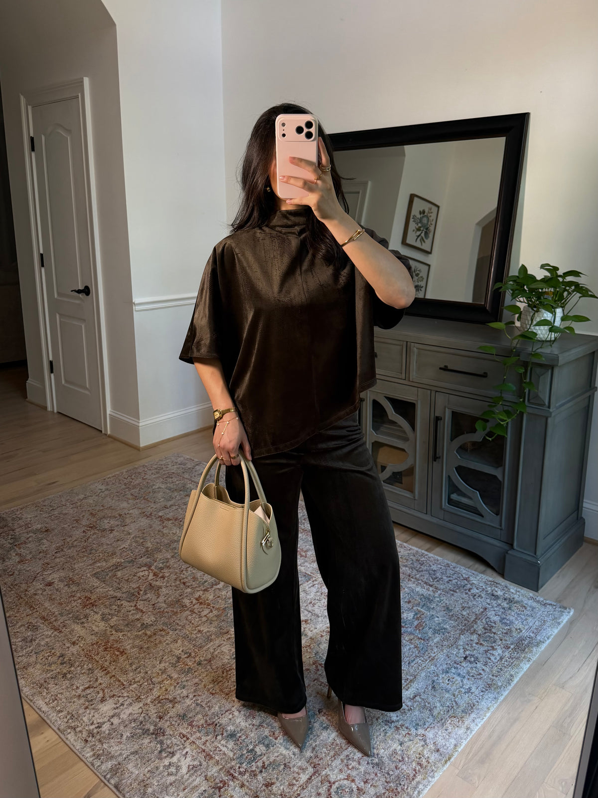 Cynthia Suede Top & Pants Set