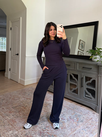 Remi Navy Top & Pants Set