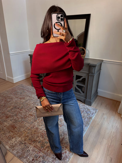 Apple Orchard Burgundy Knit Top