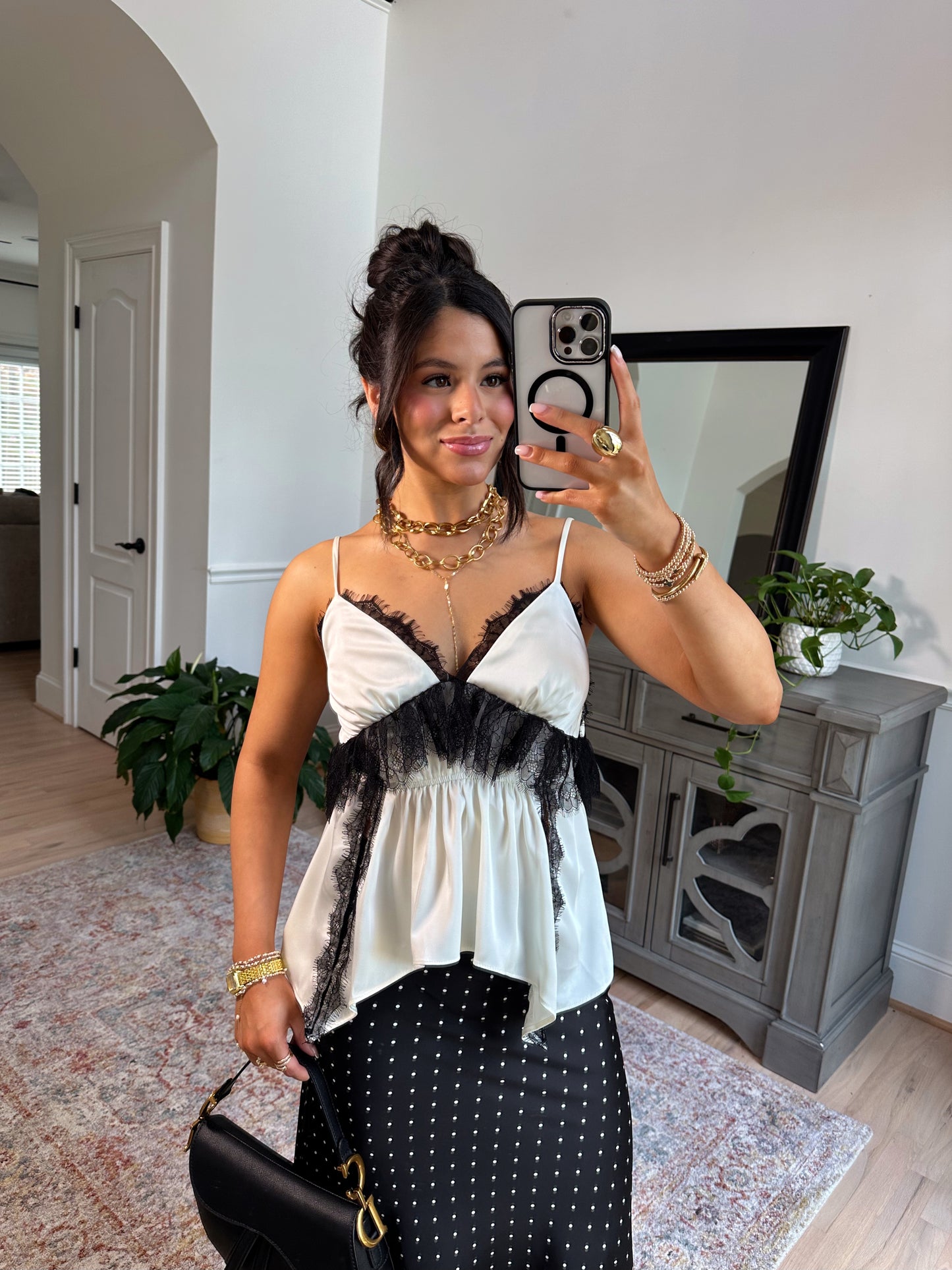 Soft Edge Satin Lace Top