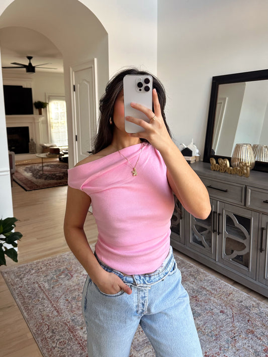 Baby Pink Asymmetrical Tank