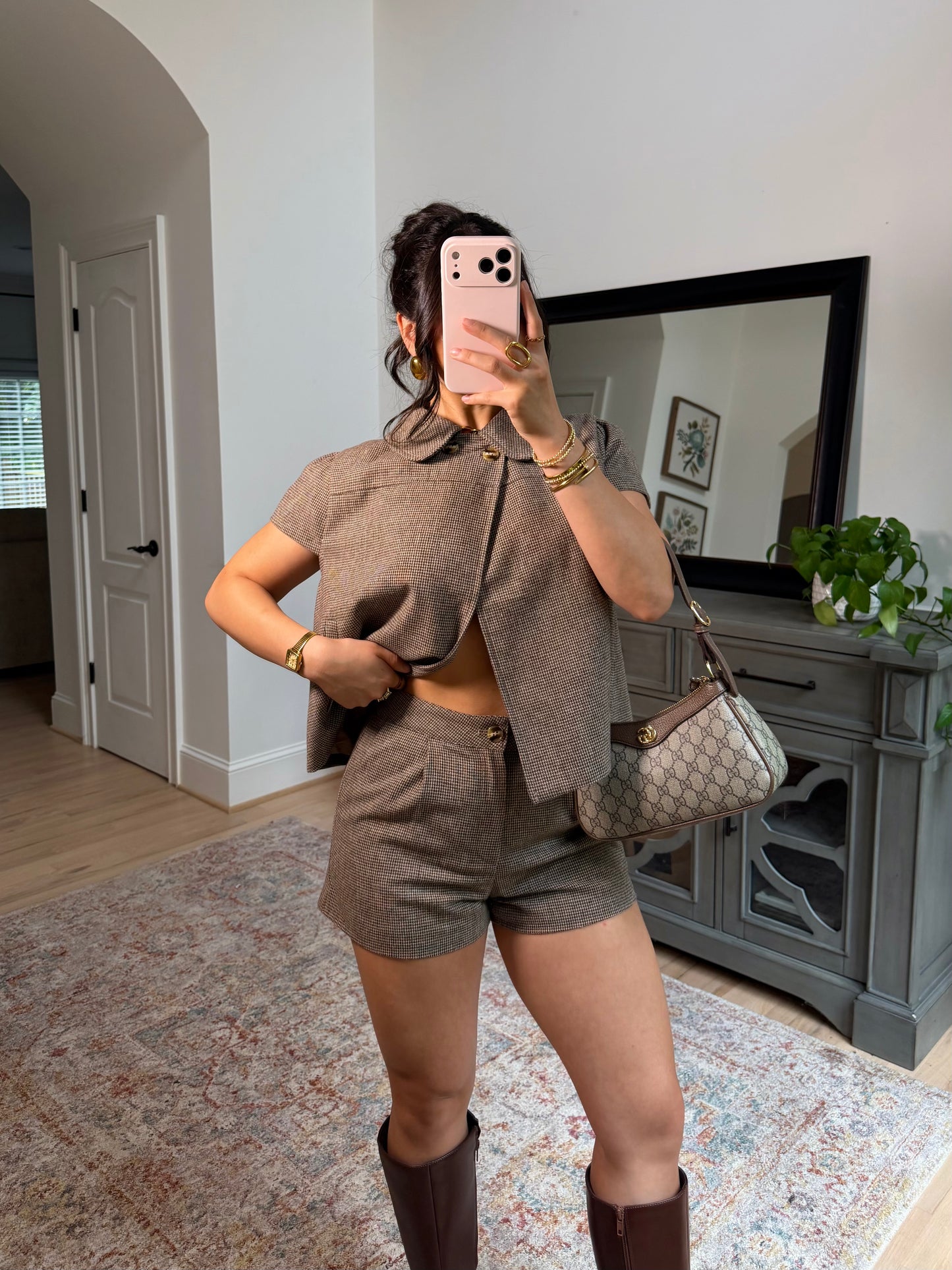 The Blair Houndstooth Shorts