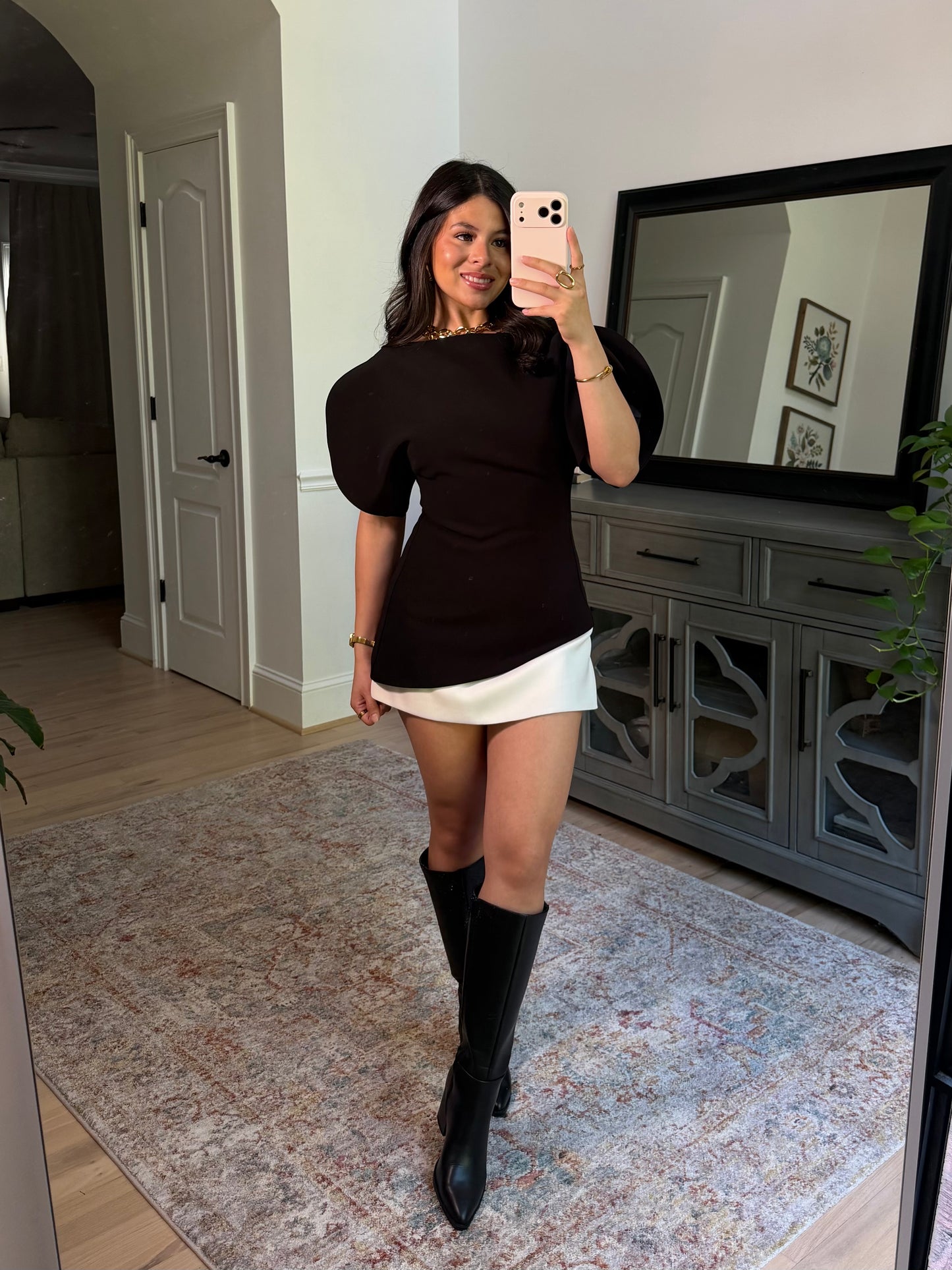 Chic Elegance Black Tailored Top