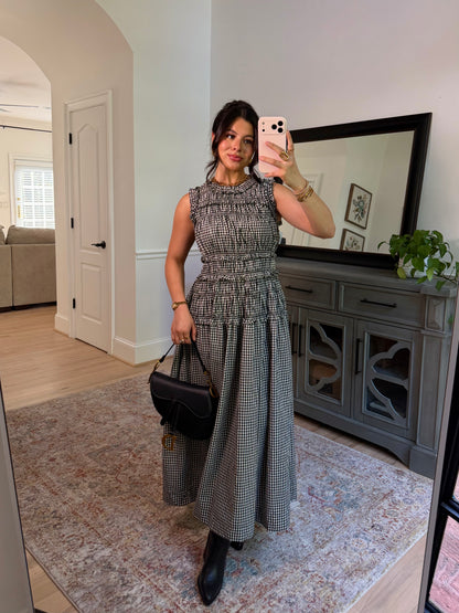 The Sinclair Black Gingham Dress