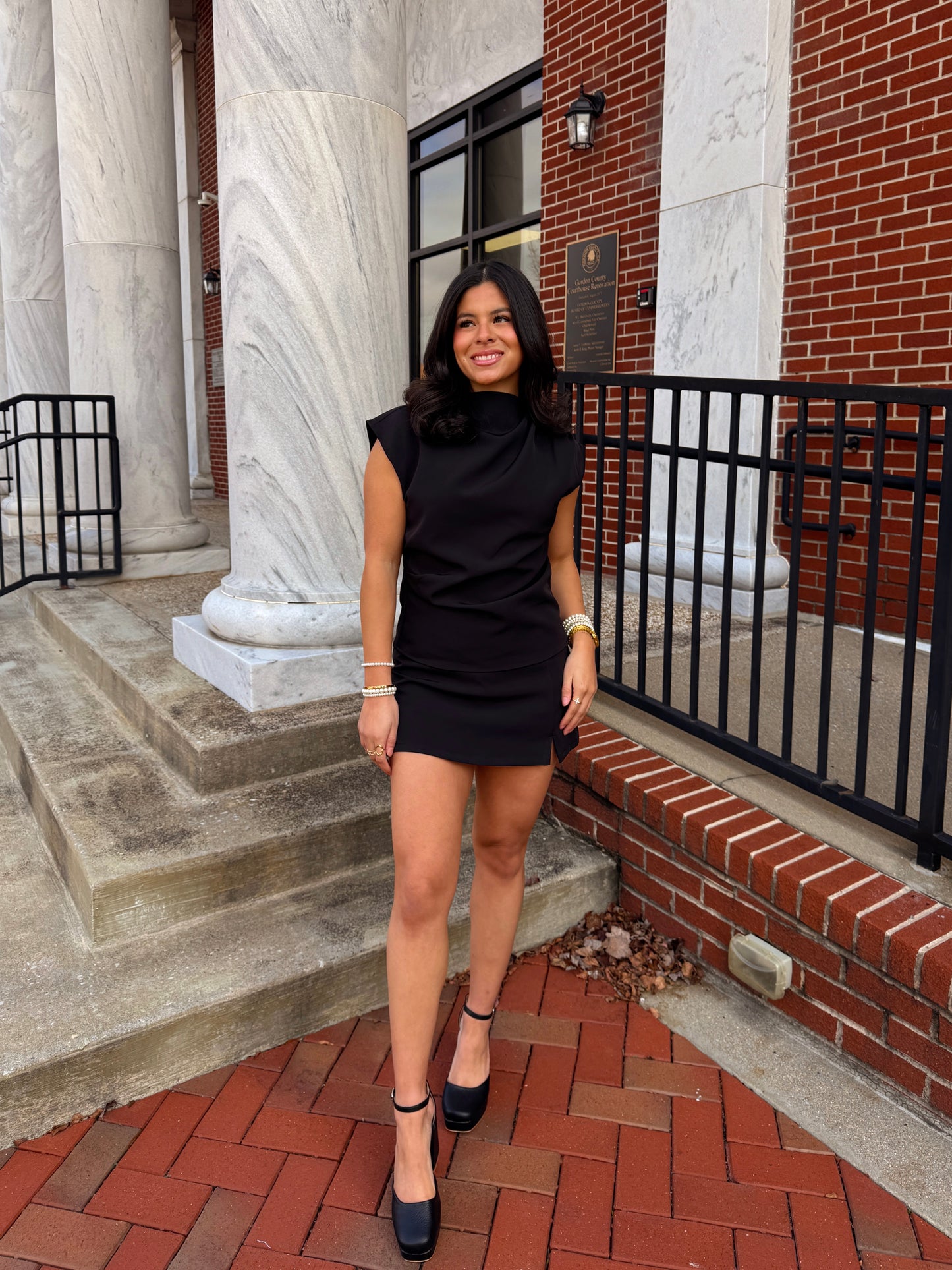 The Signature Black Top & Skort Set