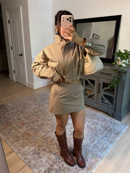 Brooklyn Tan Plaid Skirt