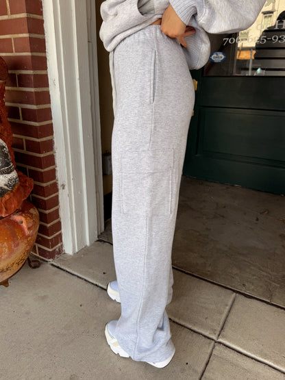 Heather Grey Quarter Zip & Cargo Pant Set