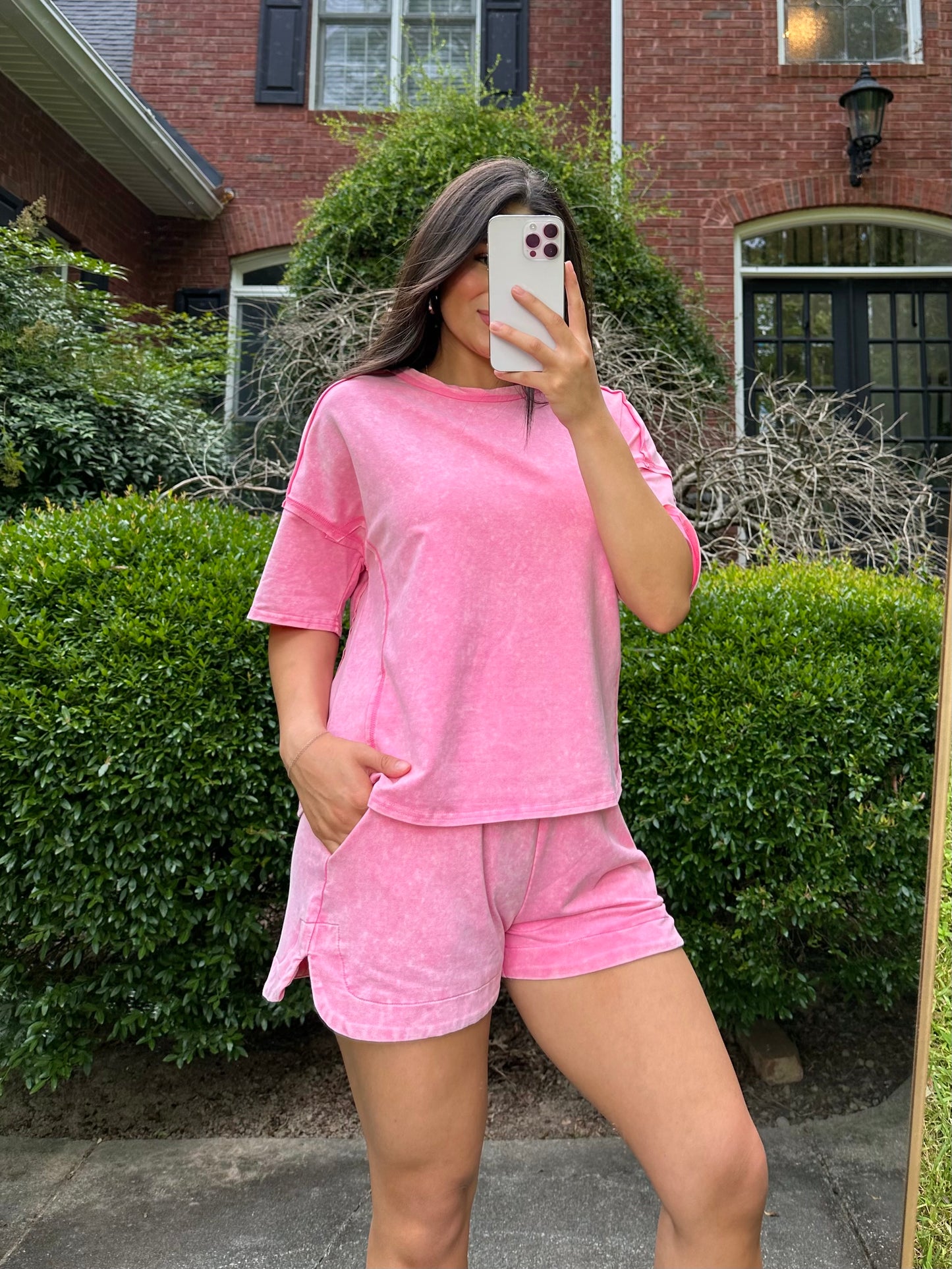 Pink Shirt & Short Set