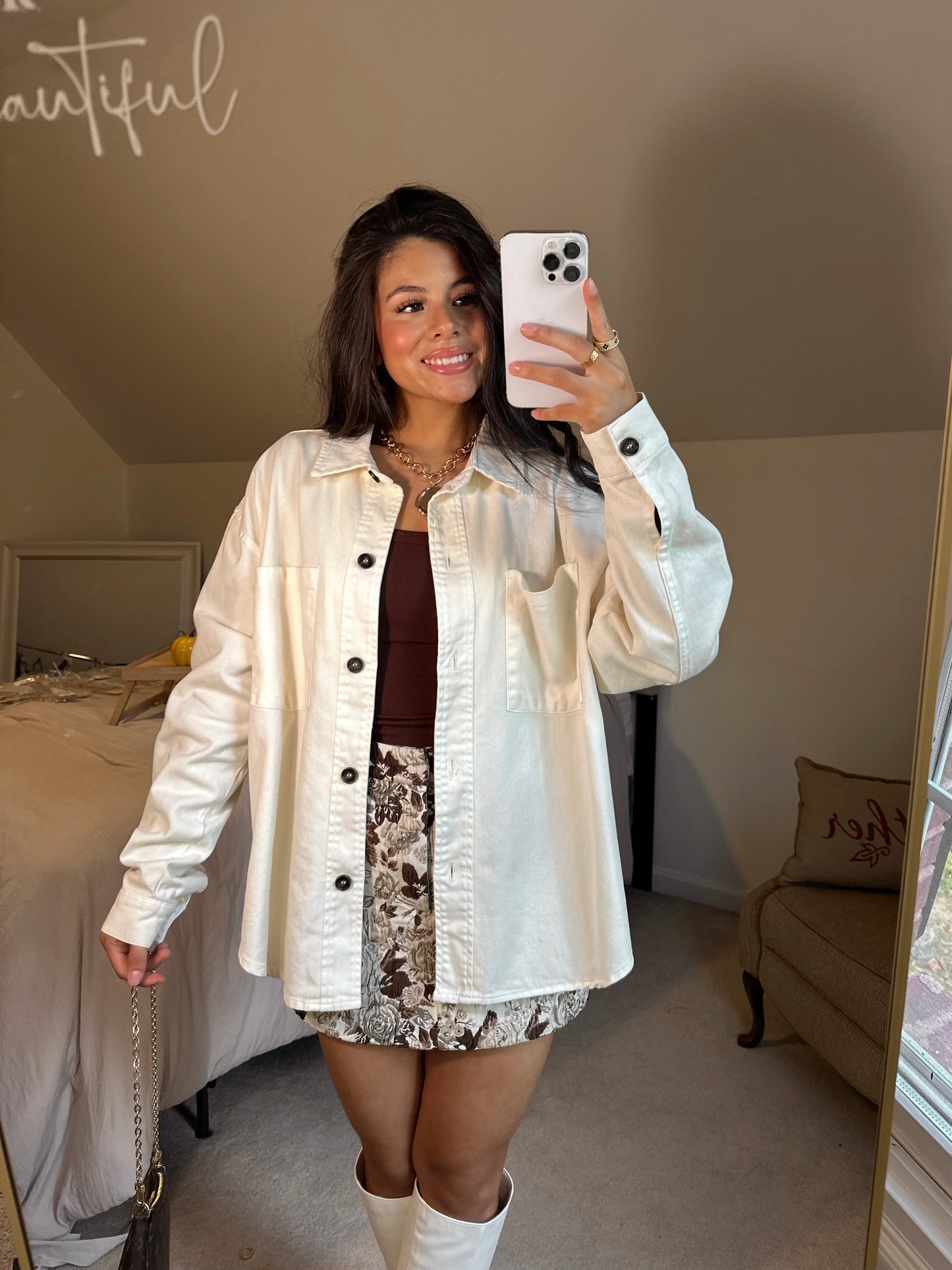Cream Button-Up Jacket
