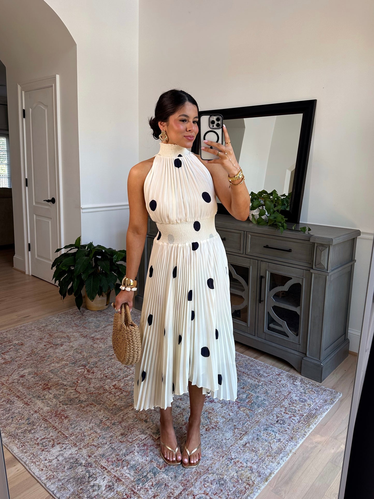Marquise Polka Midi Dress