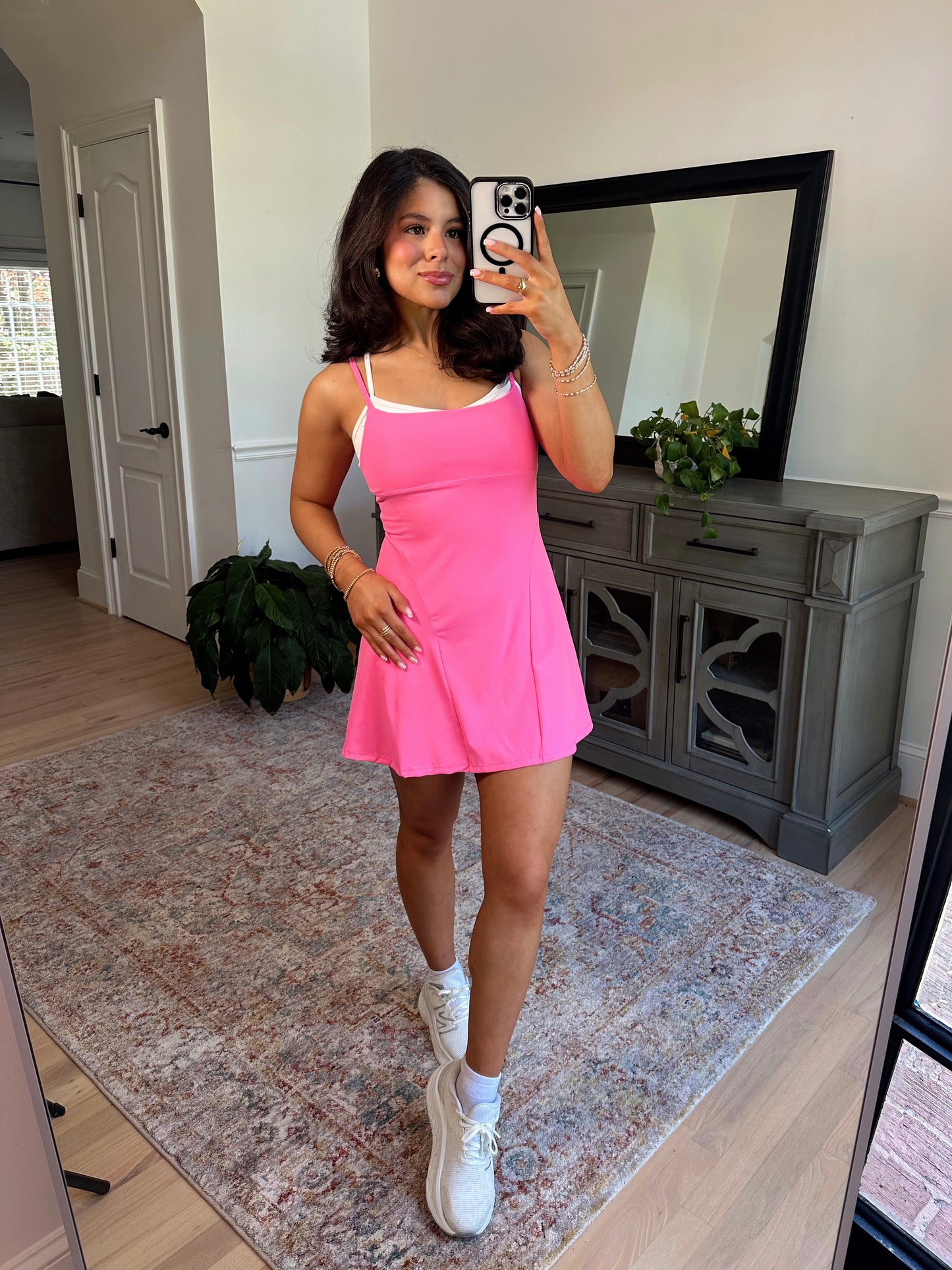 Hot Pink Active Romper Dress