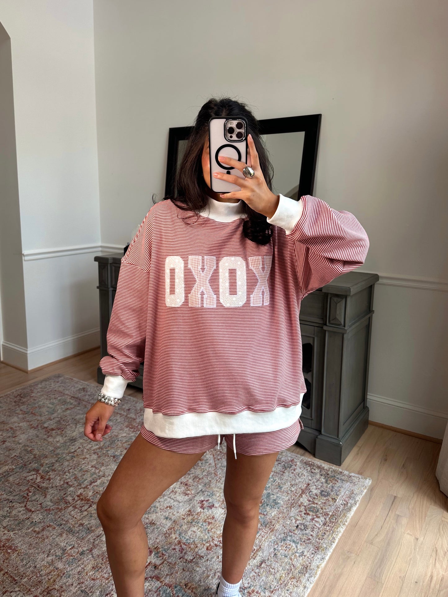 XOXO Mockneck Striped Set