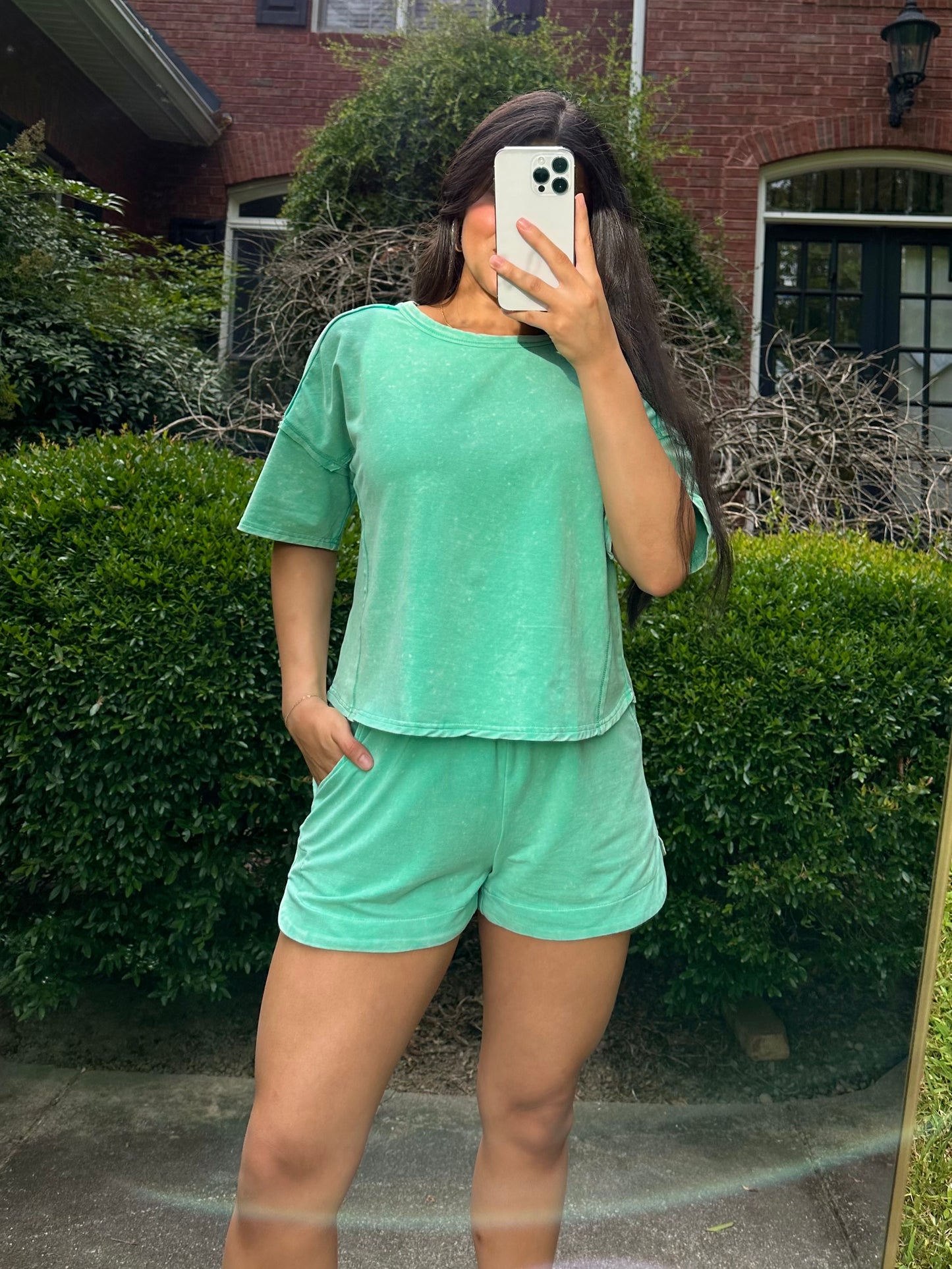 Green Shirt & Short Set