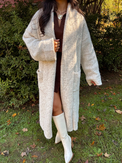 Cozy & Carbed Up Cream Cardigan