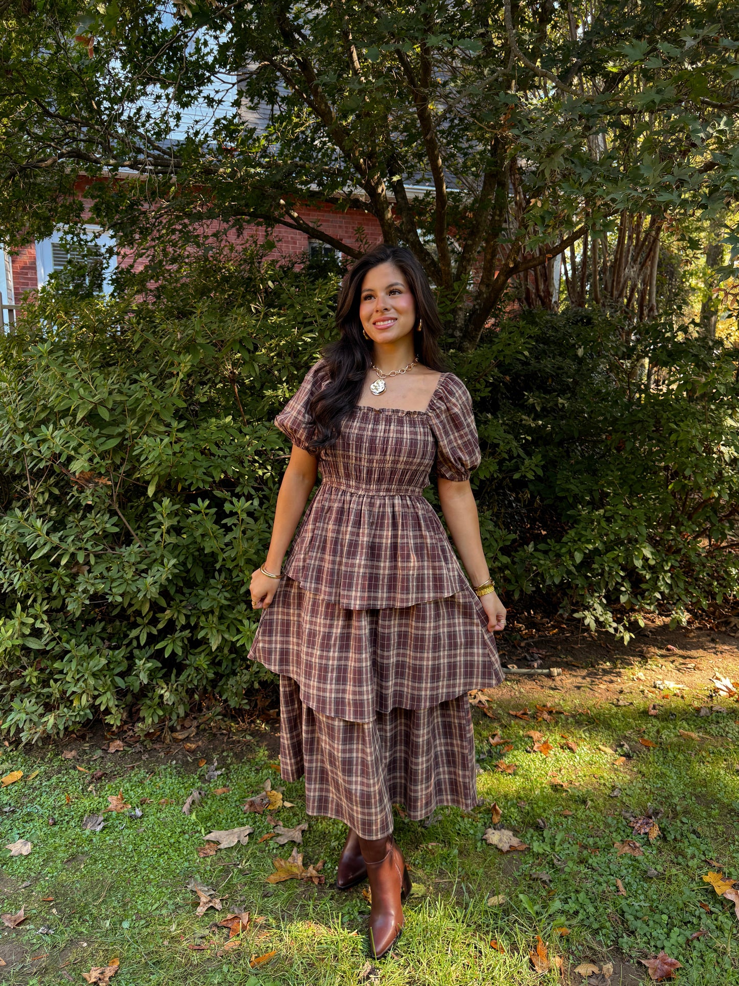 Home for Thanksgiving Plaid Midi Dress