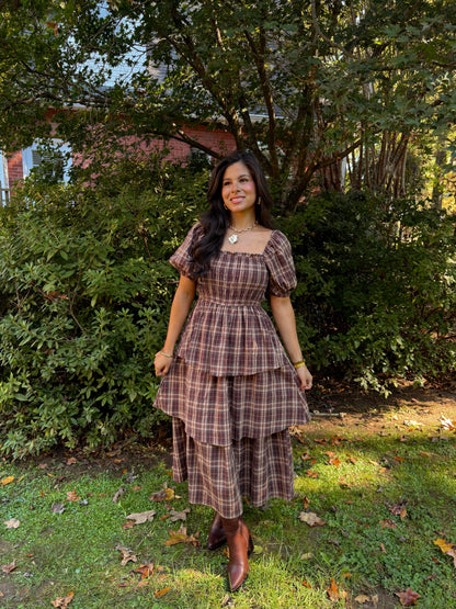 Home for Thanksgiving Plaid Midi Dress