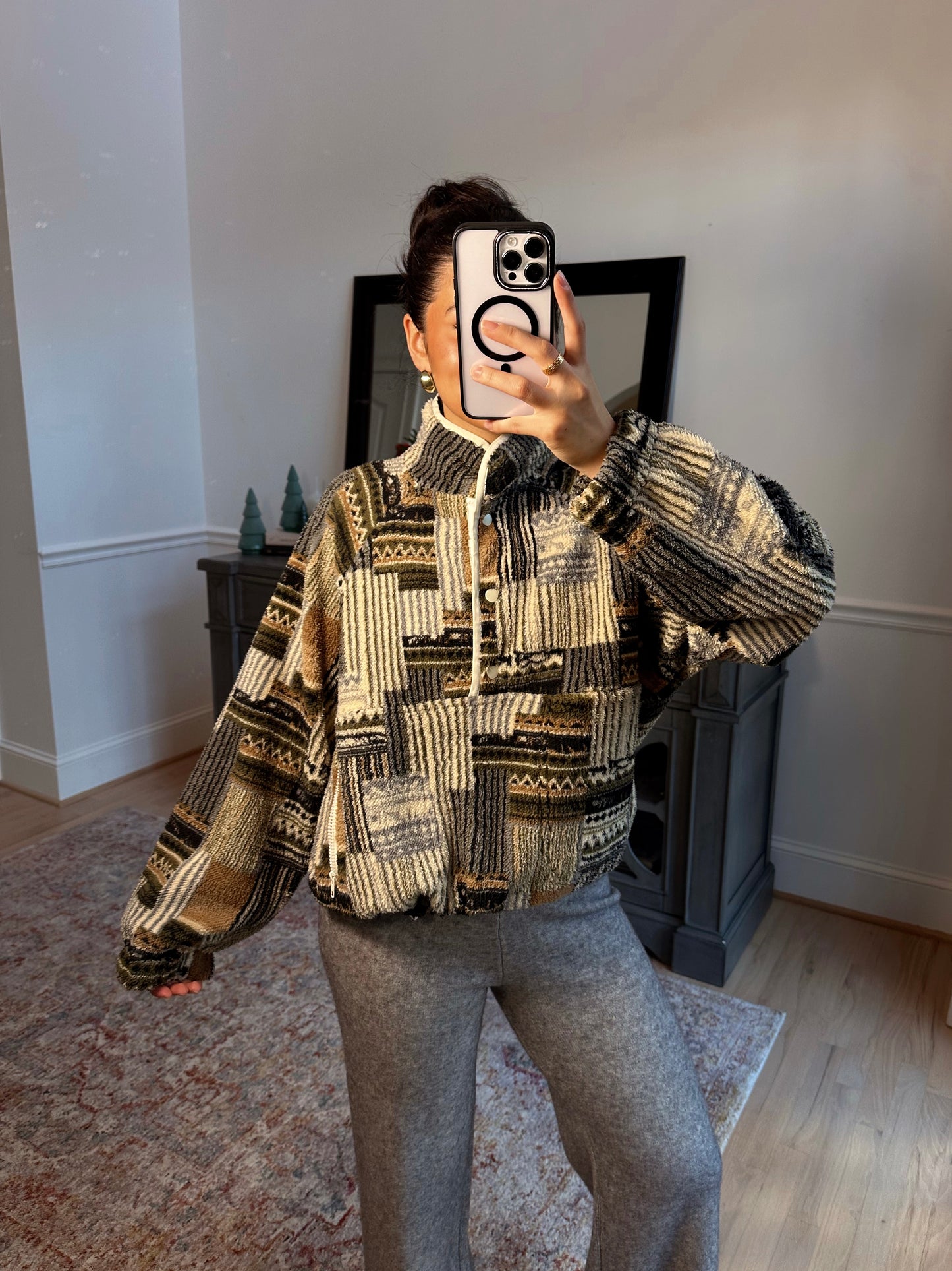 Mountain Lodge Patchwork Sherpa Sweater