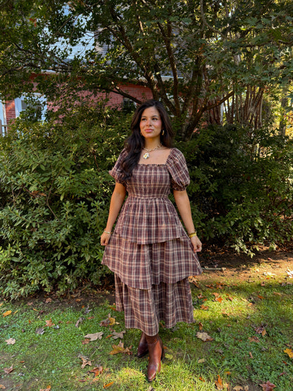 Home for Thanksgiving Plaid Midi Dress