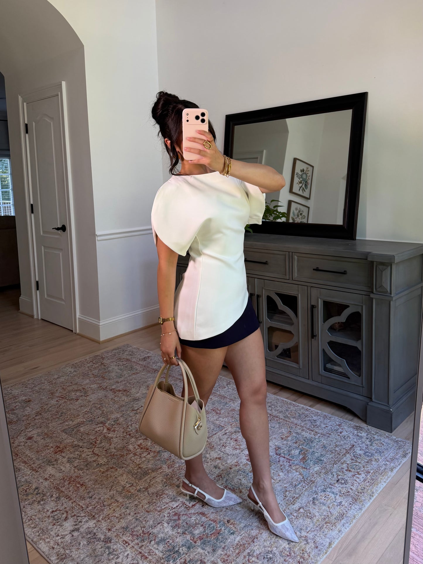 Chic Elegance Ivory Tailored Top