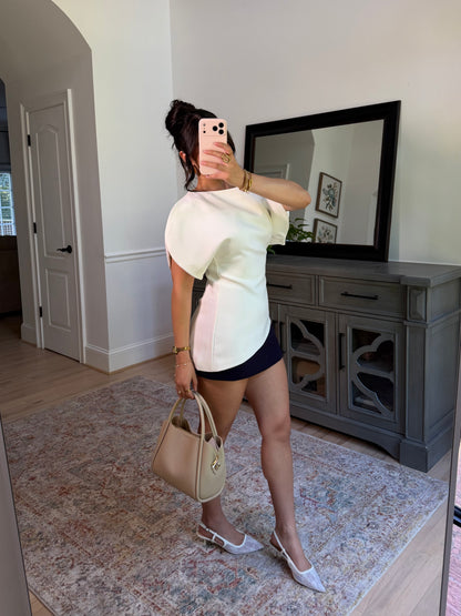 Chic Elegance Ivory Tailored Top