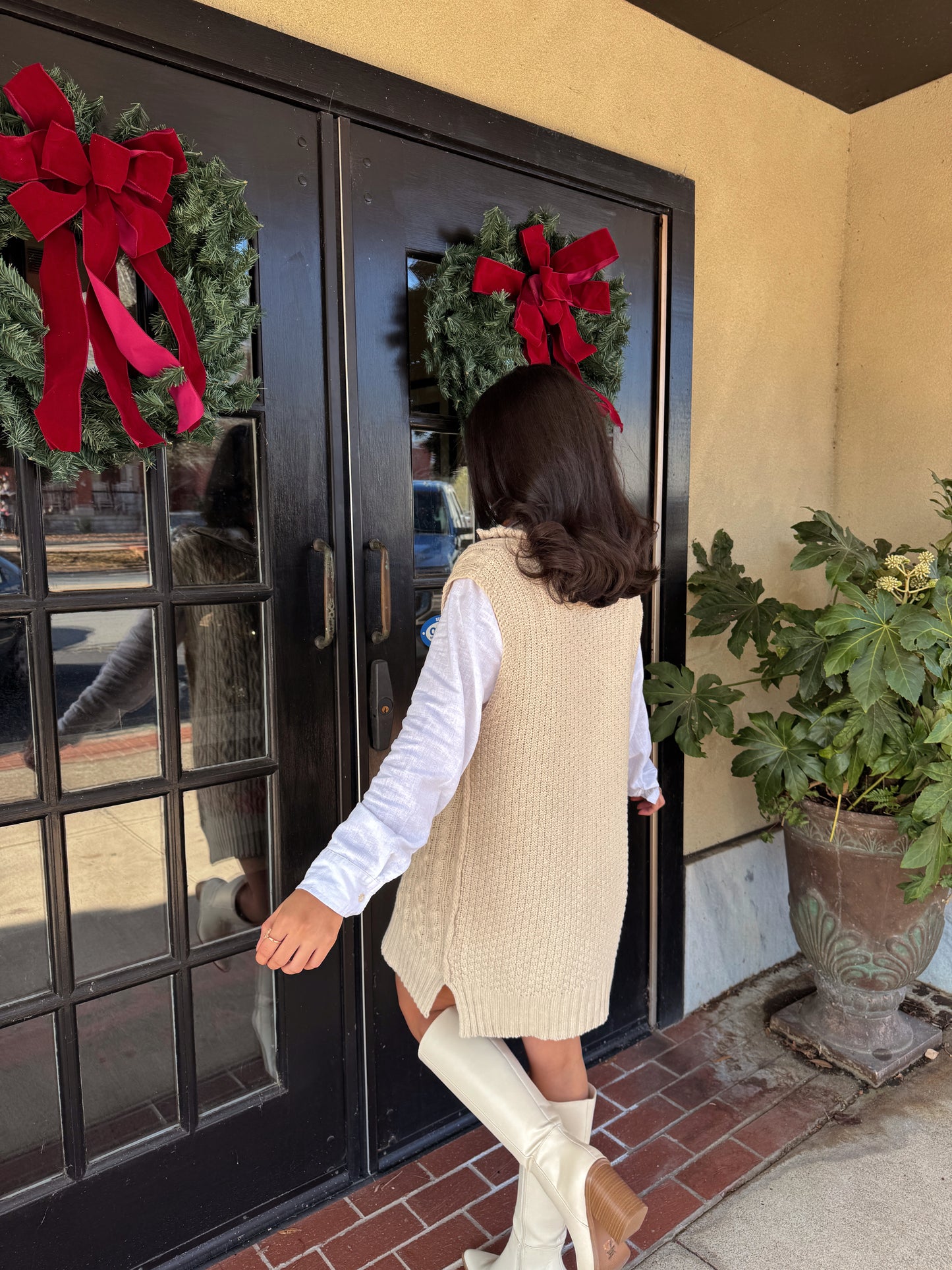 The Madison Cream Knit Vest (Dress / Top)