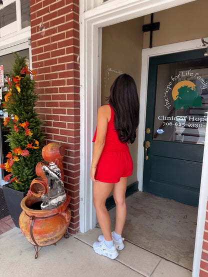 Red Tank & Skort Set