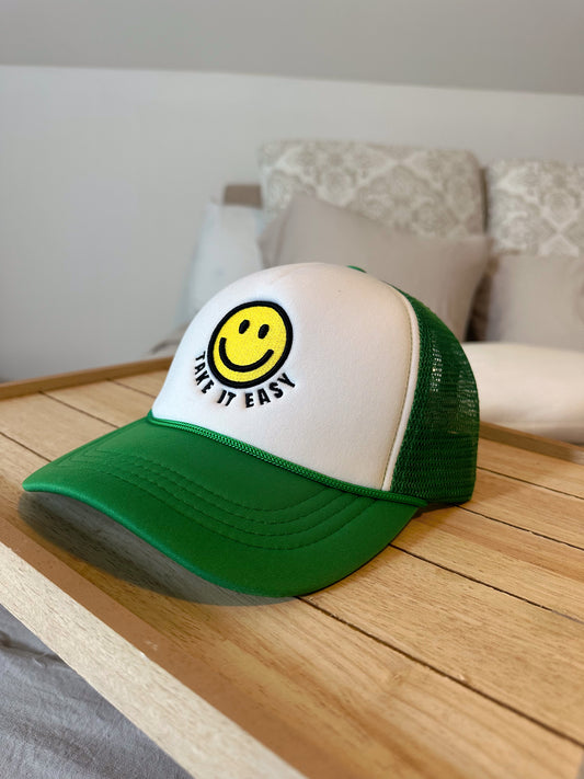 Green Smiley Trucker Hat