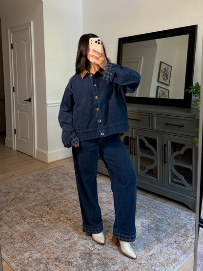 Bailey Corduroy Blue Plaid Jacket